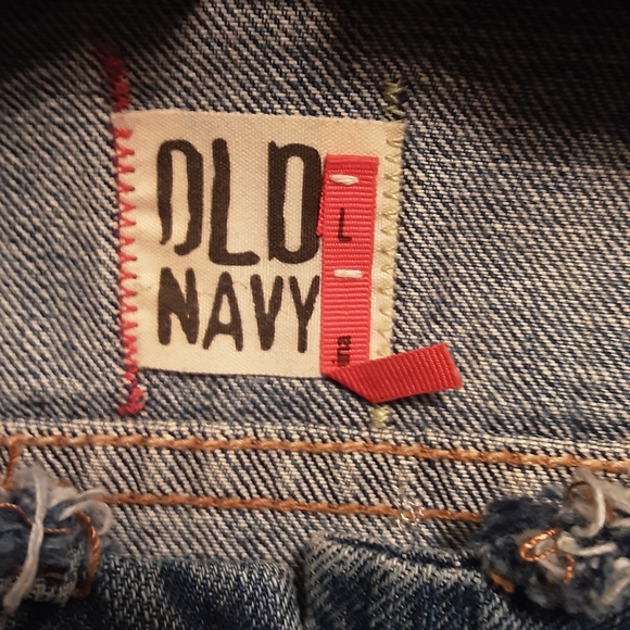 REPURPOSED UPCYCLED CUSTOM JEAN JACKET L - Picture 6 of 6